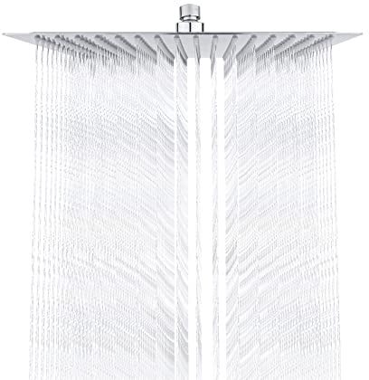 Ibergrif M20294 Duschkopf Regendusche 12 Zoll, Quadrat Regenduschkopf 30x30cm, Großer Erfassungsbereich, 304 Edelstahl Kopfbrause Durable, Selbstreinigende