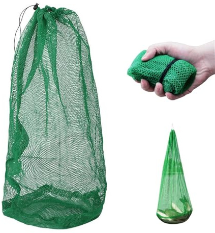 Dingbear Fischnetztasche - Nylon-Fischernetz-Angel-Sammeltasche Feinmaschige Verdickte Tasche Faltbare Lange Fischnetztasche(1.2m*0.7m)