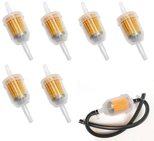 6 Stück Gas Inline Benzinfilter Kraftstofffilter, Kraftstofffilter Gasöl Flüssigkeitsfilter Benzinfilter für 6mm, Schnellkraftstofffilter für 6-8mm Motorrad, Roller, Generator, Rasenmäher, Auto