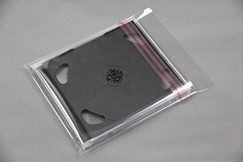 Schutzhüllen für Blu ray CD DVD Box aus Folie mit Adhäsionsverschluss für 10 mm Jewel Case (100 St.)
