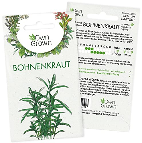 Bohnenkraut Samen: Premium Bohnenkraut Saatgut für die Anzucht von ca. 600 Kräuter Pflanzen – Kräutersamen für Garten und Balkon – Küchenkräuter-Samen – Kräuter, Kräutersamen – OwnGrown