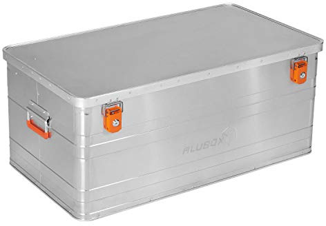 Alubox B140 - Aluminiumbox Transportbox 140 Liter Alukiste mit Deckel & Gummidichtung - Inhalt vor Staub und Spritzwasser geschützt, inkl. 2 Zylinderschlösser, Maße (90 x 49 x 38 cm) abschließbar