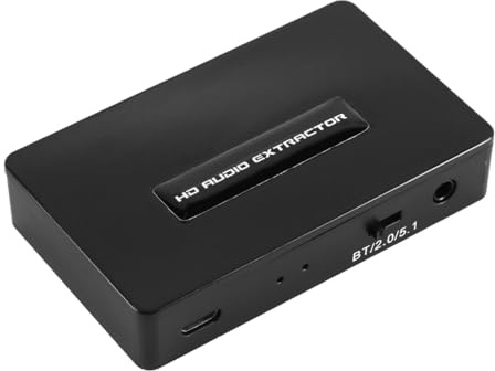 Nicear HDMI-Audio-Extraktor, 4K 30 Hz, HDMI auf SPDIF 3,5 mm Stereo und Bluetooth-Audio-Ausgangskonverter, unterstützt 2.0CH 5.1CH-Modi für TV-PC-Laptop-Streaming
