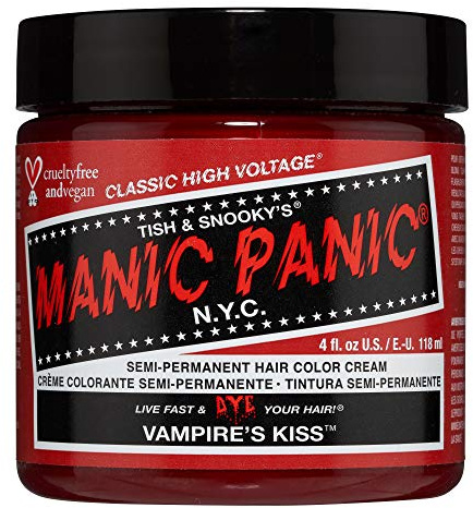 Manic Panic Vampire's Kiss Classic Creme, Vegan, Cruelty Free, Red Semi Permanent Hair Dye 118ml