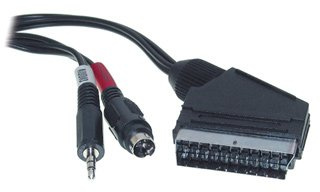 Anschlusskabel Scart Stecker an S-VHS + 3,5mm Klinke, 5m, Good Connections®