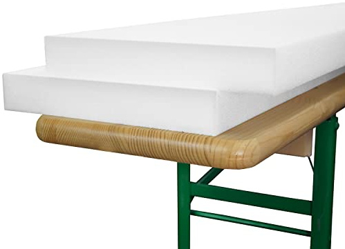 Beautissu 2er Set Bierbank Auflage 4x25x220cm – Schaumstoffpolster für Hussen – 4cm Bequeme, Dicke Auflage für Bierzeltgarnitur & Festzeltgarnitur - Outdoor Sitzpolster für Bierbank