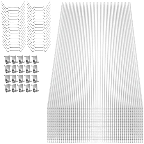 PEILU 4mm Klar Stegplatten Set 14x Polycarbonat Hohlkammerstegplatten Total 10,25m² UV-beständigem Gewächshausplatten Schneidbar Doppelstegplatten für den Bau von Carports, Gewächshäuse