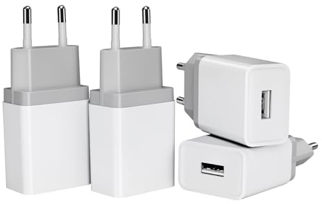 12W USB Ladegerät 4er-Pack 2,4A/5V USB Stecker Netzteil Ladestecker Netzstecker Adapter Plug Steckdose Kompatibel mit iPhone Galaxy Xiaomi Pixel Huawei Charger