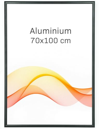 RAWWEST.BIS Alu Bilderrahmen 70x100cm Plakatrahmen Alurahmen mit Plexi Rahmen aus Aluminium für Bilder Poster Fotos und für Puzzle, Posterrahmen Fotorahmen, Schwarz