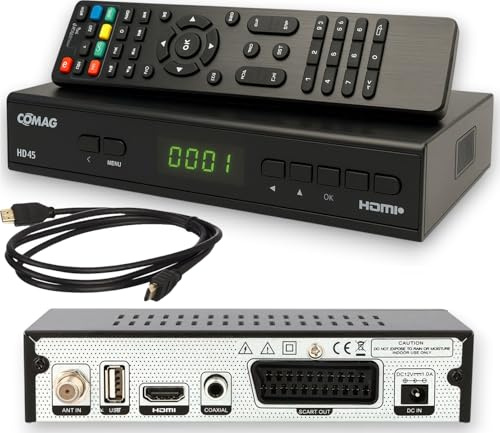 COMAG HD 45 digitaler HD SAT Receiver mit PVR (HDTV, DVB-S2, HDMI, 1080p, SCART, USB TV Aufanhem & Wiedergabe, Full HD, Astra vorinstalliert) schwarz
