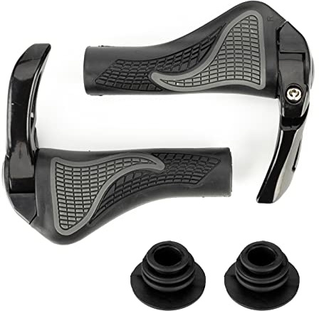 ROCKBROS Ergonomische Fahrradgriffe mit Hörnchen, rutschfest, Aluminium Lock-On für 22,2 mm Lenker, geeignet für MTB, E-Bike und Trekking