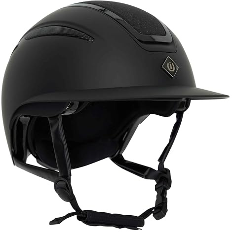 Imperial Riding Reithelm IRH Olania Deluxe Big Visor, Reithelm mit großem Visier, Schwarz-Glitzer, M