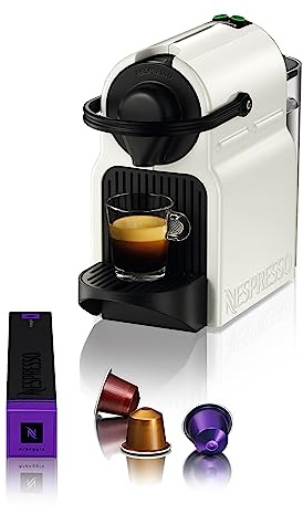 Nespresso Krups Inissia XN1001 Kapselmaschine, kurze Aufheizzeit, kompaktes Format, Kaffeemenge einstellbar, Direktwahltaste, automatischer Kapselauswurf, 0.7 L, 34.2 x 19.1 x 32.7 cm, Weiß