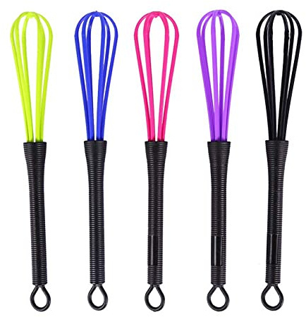 5 Stück Mini Schneebesen Set Klein Kunststoff Friseur Rührbesen Salon Friseur Haarfarbe Dye Creme Whisk Küche Ballon Mixer Rührer Werkzeug
