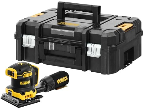 Dewalt 18 Volt Akku-Vibrationsschleifer DCW200NT (bürstenloser Motor, elektronische Drehzahlregulierung, Klettfix-System zum schnellen Papierwechsel, Staubabsaugung, für alle 18 V Flexvolt Akkus)