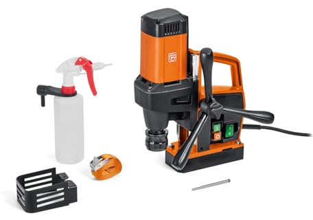 FEIN Endurance-Magnet-Kernbohrmaschine KBE 32 QW 1-Gang für Bohrkronen | Extrem klein und leichtgewichtige , max. Bohrdurchmesser HM/HSS: 32 mm, Kernbohreraufnahme: 3/4 Weldon, max. Bohrtiefe 50 mm