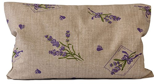 Lavendelkissen 30x20cm, Sorgenfrei + Bio Inlett natur - Bio-Lavendelblüten - Duftkissen Kräuterkissen