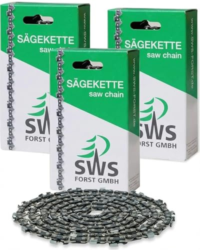 SWS Forst GmbH Sägekette 3/8 1,1 mm, 40 cm (3 Stück) - 56 Treibglieder - Kettensägekette - Ersatzkette
