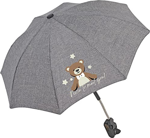 PERLETTI Kinderwagen Sonnenschirm Regenschirm mit Universal Halterung - Kinderwagenschirm Verstellbar mit Sonnen UV Schutz 50+ - Kinder Wagen Schirm mit Manueller Öffnung - Durchm 68 cm (Teddybär)