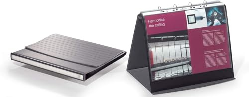 Durable Tisch-Flipchart Durastar A3 quer, 10 Hüllen, basalt, 856939 | Tischaufsteller beschriftbar und erweiterbar, Präsentations-Ringbuch mit 4-Ringmechanik, Klettverschluss, Made in Germany