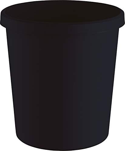 helit H6405895 - Papierkorb „the green german“, 18 Liter, aus Recycling-Kunststoff Blauer Engel zertifiziert, anthrazit-schwarz, 1 Stück