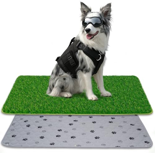 SSRIVER 90*60CM 2-in-1 Pinkelmatte für Hunde Hundeklo Hundetoilette Welpentoilette mit Kunstrasen Hundeklo für Zuhause Hundetoilette Wohnung - Idealer Hundetrainingsplatz für Innen- und Außenbereiche