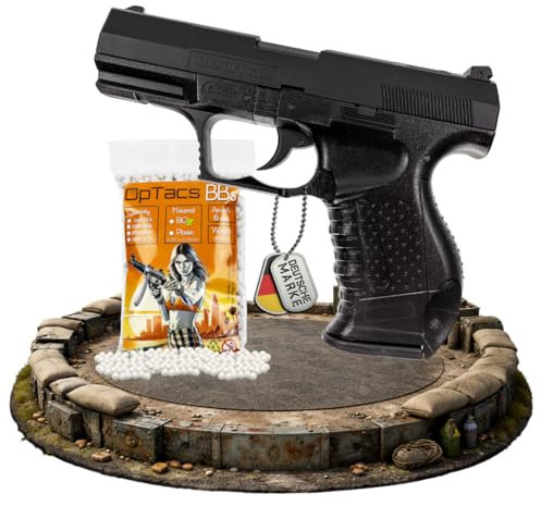 Airsoft Pistole HFC R99 6mm Federdruckpistole Softair Waffe 0,5 Joule – Set inkl. Magazin & 600 Bio BBS 0,20g Munition, Einsteiger, Freizeit & Outdoor <0,5 Joule