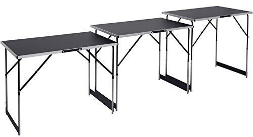 Meister Multifunktionstisch 3-teilig - 30 kg Tragkraft je Tisch (100 x 60 cm) - 4-fach höhenverstellbar - Klappfunktion / Beer-Pong Tisch / Tapeziertisch / Flohmarkttisch / Beistelltisch / 4357760