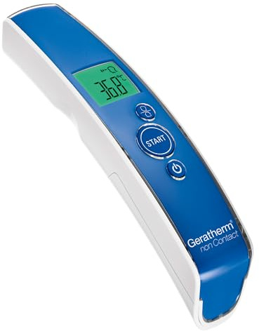 Geratherm non Contact Infrarot-Fieberthermometer kontaktlos für Babys | Messen im Schlaf ohne Wecken: 2 Modi für Körper- und Objekttemperatur, Ergebnis in Sekunden, Fieberalarm ab 37,5 °C