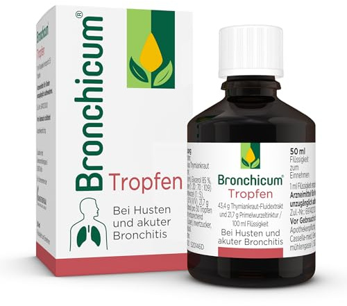 Bronchicum® Tropfen | Bei Husten & akuter Bronchitis | 50 ml | Hochkonzentriert, schleimlösend, beruhigt die Bronchien, verbessert nachgewiesen schnell die Husten- und Bronchitis Symptome*