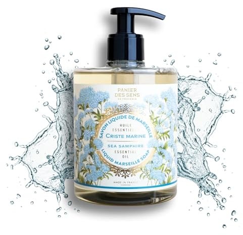 Panier des Sens Sea Samphire Handseife flüssig 500ml - Savon de Marseille Seife - Feuchtigkeitsspendende Flüssigseife mit Kokosnussöl - mit 96 % natürliche Inhaltsstoffe – Nachfüllbare Verpackung