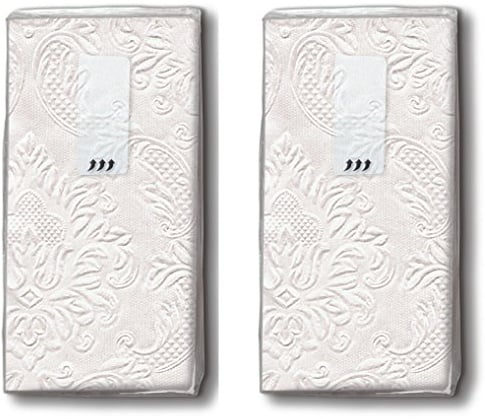 Taschentücher bedruckt 20 Taschentücher 2 Packungen á 10 Taschentücher Moments Ornament Pearl - Uni Perlmutt mit geprägten Ornamenten/Hochzeit/Freudentränen