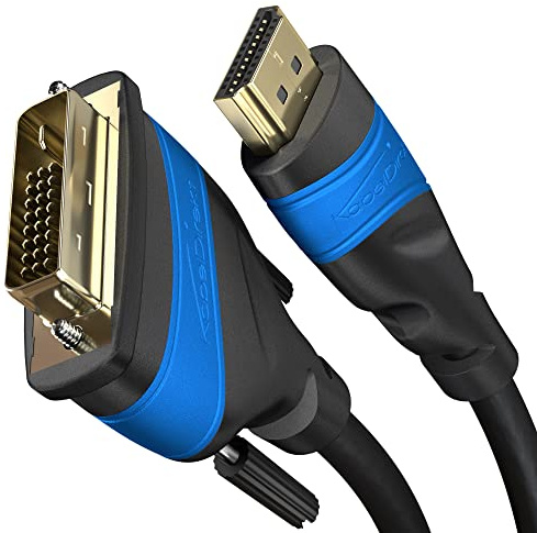 KabelDirekt – HDMI DVI Adapter Kabel – 2m – in Deutschland entwickelt (bi-direktionales DVI-D 24+1/HDMI Monitor Kabel, HDMI-Gerät an DVI-Monitor anschließen oder umgekehrt, 1080p, schwarz)