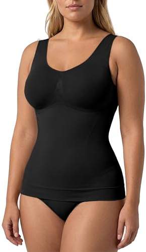 Risalti Shapewear Tanktop mit Breitträgern - Damen Top & BH ohne Bügel integriert, Bauchanschwemmung Tank Top - Made in Italy