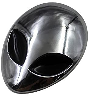 zalati Metall-Aufkleber mit verchromtem 3D-Logo, Alien-Design, kreative und lustige modifizierte Metall-Aufkleber für Auto, Motorrad