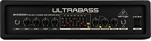 Behringer ULTRABASS BXD3000H Ultraleichtes 300-Watt-2-Kanal-Bassverstärker-Topteil mit FBQ-Spektrumanalysator, Ultrabass-Prozessor und Kompressor