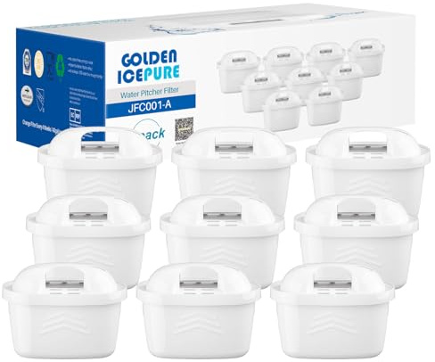 GOLDEN ICEPURE Wasserfilter Kartuschen Kompatibel mit Brita® Maxtra+® Plus Maxtra Pro® All-in-1,Wasserfilter kartuschen Ersatz für Mavea,Anna Duomax,Filtration fur Kalkentfernung,9 Stück