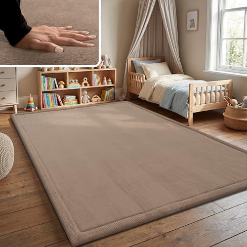 Paco Home Teppich Kinderzimmer Kinderteppich Baby Spielteppich Krabbeldecke Krabbelmatte Weich rutschfest Jungen Mädchen Deko, Grösse:160x220 cm, Farbe:Beige