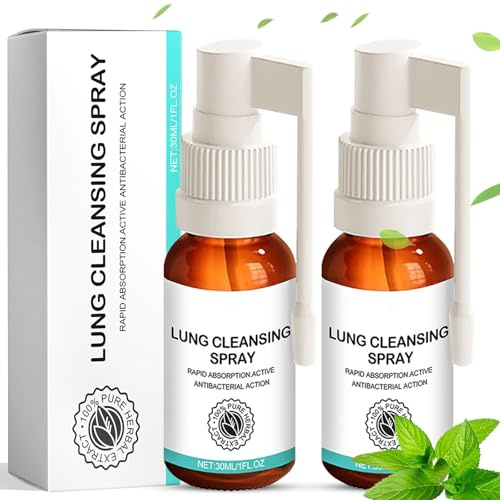 Herbal Spray, 2X 30ML Lungenreinigung Spray, Herbal Cleansing Lung Spray, Kräuterlungenreinigungs und Reparaturspray, Lungenreinigung Spray, Kräuterlungenreinigung für Den Täglichen Gebrauch Geeignet