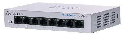 Cisco Business CBS110-8T-D Unmanaged Switch | 8 GE-Ports | Desktop | EXT. Netzteil | Begrenzter Lebenszeitschutz (CBS110-8T-D)