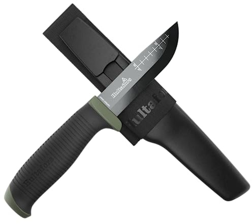 Hultafors OK4 Bushcraftmesser I I Robustes Outdoormesser mit Gürtelhalterung I Aus rostfreiem Japanstahl mit rutschfestem Griff I 380270