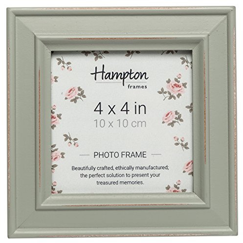 Hampton Frames | Paloma Bilderrahmen quadratisch | 10x10cm, Holz, graugrün | 30mm breit, Country Shabby Chic, Tisch & Wand | Stilvoll für Fotos und Dekoration
