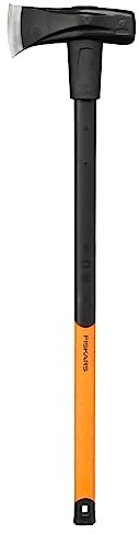 Fiskars Spalthammer (geschmiedet), 2 in 1: Axt und Hammer, Gewicht: 4,6 kg, Gehärtete Stahl-Klinge/Glasfaserverstärkter Kunststoff-Griff, Schwarz/Orange, X46, 1001705