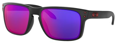 Oakley Sonnenbrille Holbrook W/Warm, 55, Matte Black / Positive Red Iridium