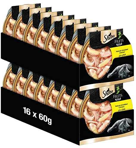 SHEBA Filets Adult Katzenfutter in Sauce mit Huhn 16 x 60g Schale