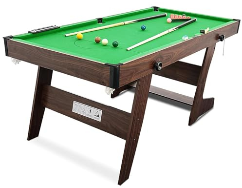 HLC 6FT Billardtisch klappbar mit kompletten Zubehör, Pool-Billardtische, Multifunktionstisch Spieltisch für Ihre Familie und ihre Kinder.
