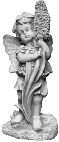 gartendekoparadies.de Elfe mit Hyazinthe, Steinfigur, Grau, Frostsicher aus Steinguss für Außenbereich, H. 32 cm, 3 kg