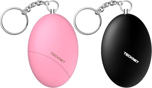 TECKNET 130dB Taschenalarm für Frauen, 2 PCS Persönlicher Sirenen | Persönlicher Schlüsselanhänger, sturzfest Selbstverteidigung Panikalarm Persönliche Sicherheit für Frauen, Kinder, Senioren