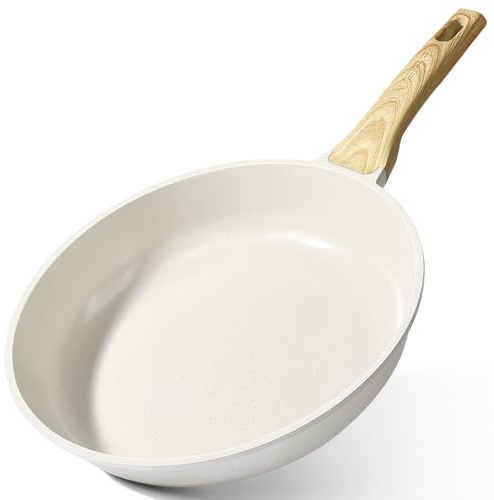 GiPP Granit-Antihaft-Bratpfanne,Gesunde und ungiftige Pfanne,induktionsgeeignet,PFAS und PFOA-frei,spülmaschinenfest,mit Ergonomischer Griff (Weiß,28cm)