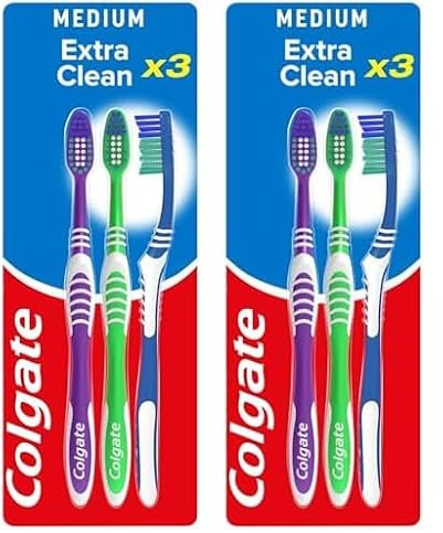 Colgate Extra Gründlich Zahnbürste mittel 2+1, für optimale Zahnpflege, mit Power Tip-Borsten, Zungenreiniger und einem Griff aus 25% recyceltem Plastik